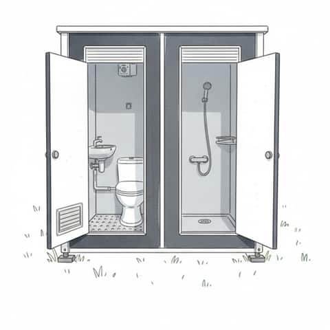 WC és zuhanyzó konténer